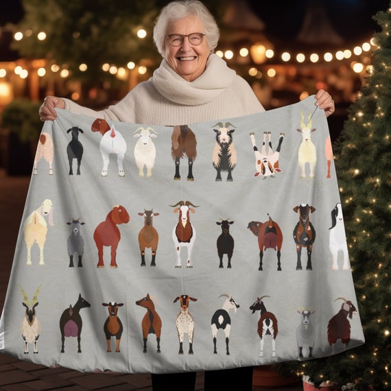 Goat Blanket Breeds of Goats Gifts Goat Themed Gifts Throw Baby Blanket Nursery Crib Lover Western Nubian Lamancha Boer Cute Farm Homestead