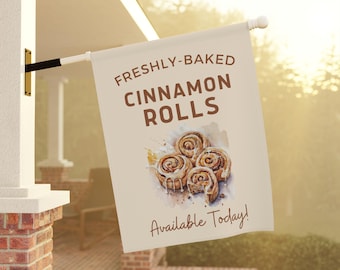 Cinnamon Rolls Sign Bakery Sign Grocery Flag Farmers Market Sign Homestead Sign Bakery Shop Sweets Sign Small Business Sign Custom Shop