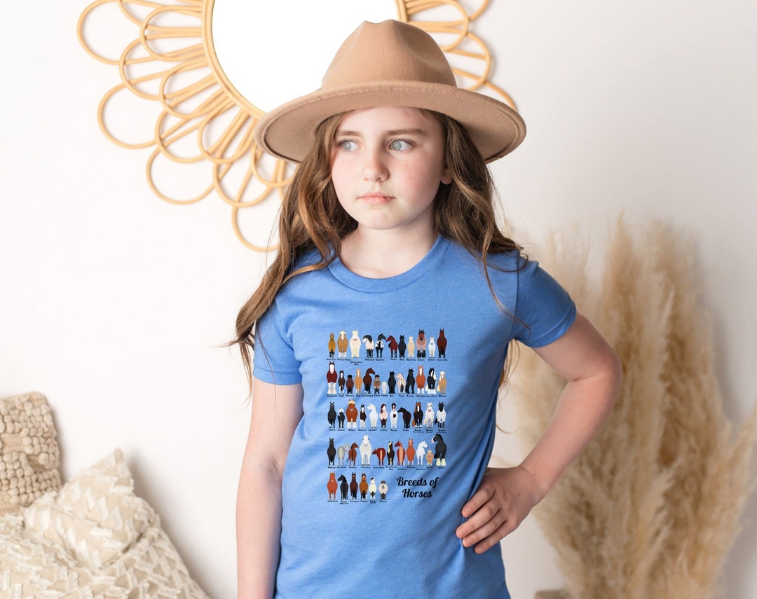 Youth Horse Breeds Tshirt Horse Gifts Kids Horse Shirt Horse Lover Gift