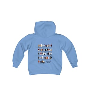 Youth Breeds of Horses Hoodie, Horse Sweatshirt, Horse Gifts, Horse Shirt, Horse Gift, Horse Lover Gift, Horse Girl, Horse Rider Gift, Carolina Blue