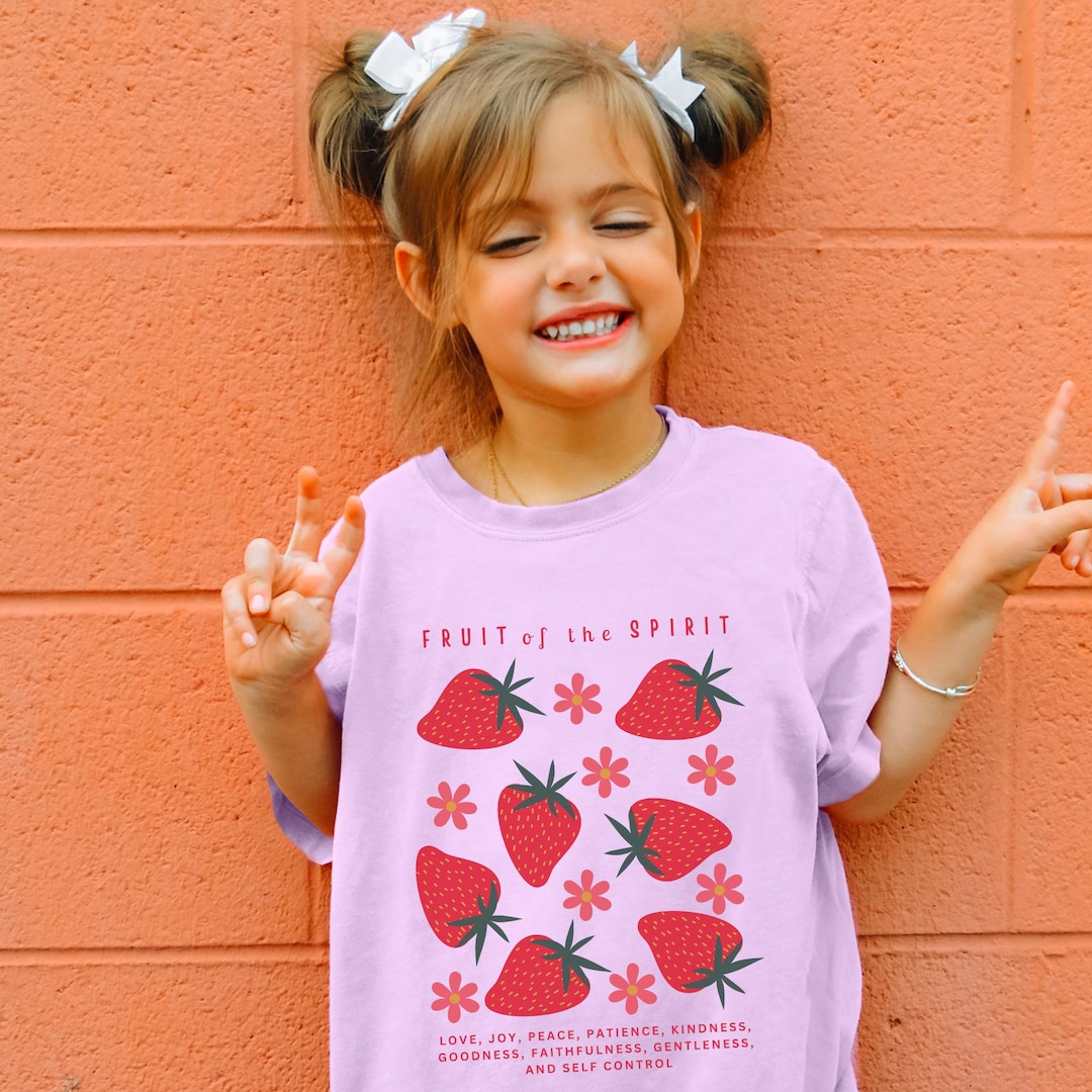 Fruit of the Spirit Kids Strawberry Shirt Christian Shirt Bible Verse ...