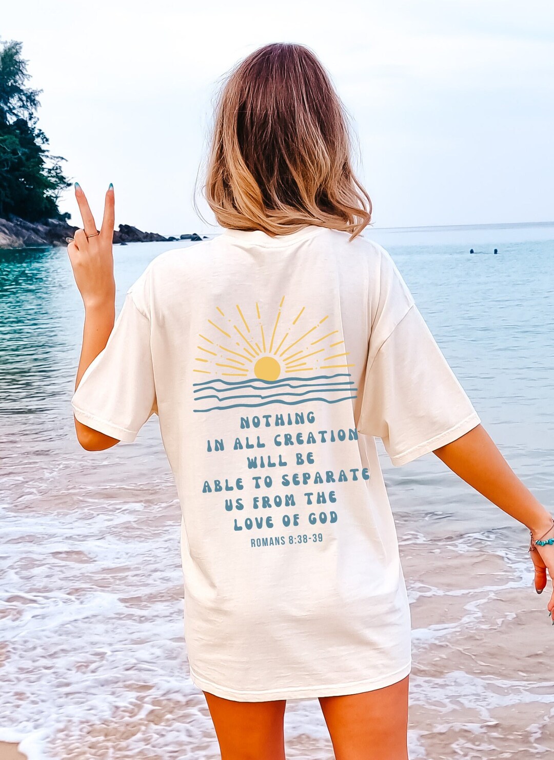 Sun Bible Verse Shirt Christian Waves Ocean Inspired Gods Love Jesus ...