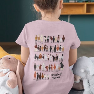 Youth Horse Breeds Tshirt Horse Gifts Kids Horse Shirt Horse Lover Gift Equestrian Gifts Equestrian T Shirts Breeds of Horses for girls girl