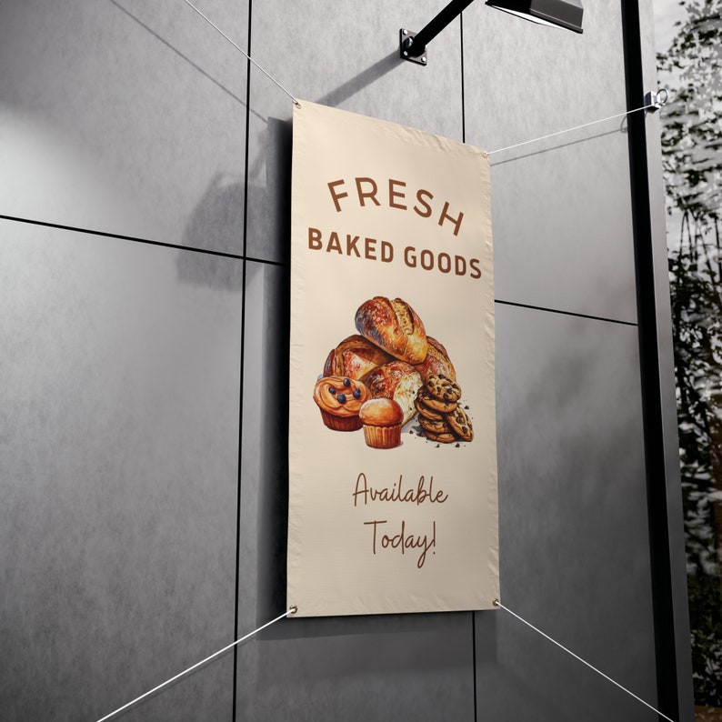 Baked Goods Flag Sign Bakery Sign Grocery Sign Farmers Market Sign ...