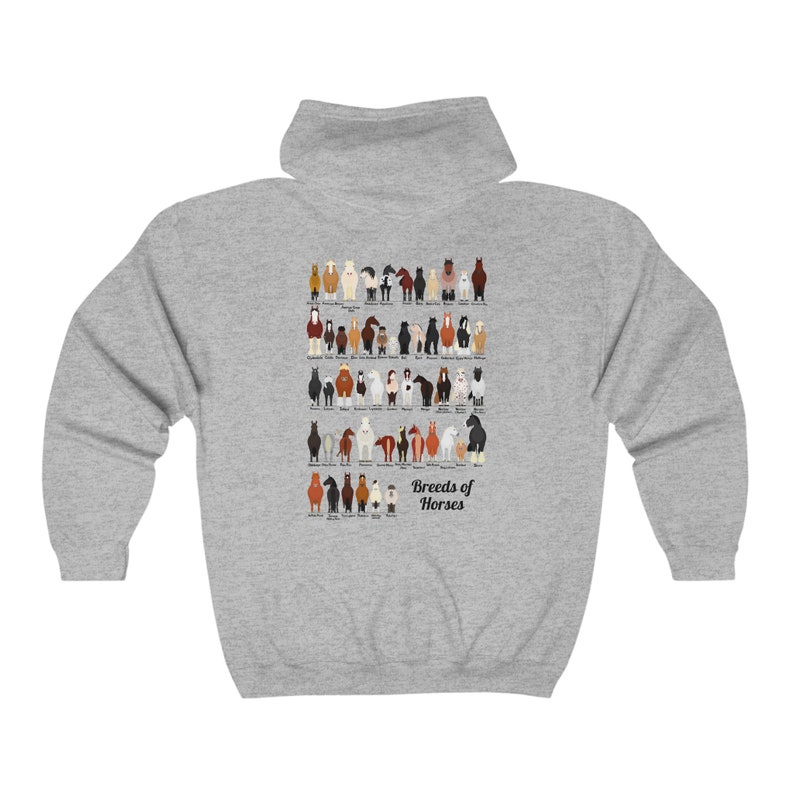 Horse Zip Up Hoodie Horses Full Zip Hoodie Horse Sweatshirt Horse Full Zip Hoodie Women Zip Up Jacket Horse Gifts Horse Gift Horse Lover Sport Grey