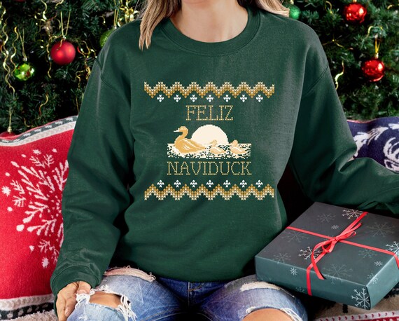 Duck Ugly Christmas Sweater Funny Christmas Sweatshirt Christmas Sweaters Ugly Christmas Sweater Men Sweater Women Etsy