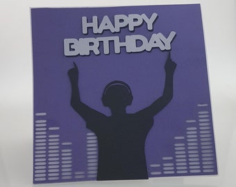 DJ Techno Pop Up Card svg - Rave Music 3d Card