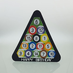3d Pool Card svg cut file - American Pool y British Pool Balls