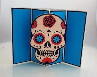 Sugar Skull Birthday Pop Out Card - SVG Cutting File for Cricut, Silhouette and Scan n Cut