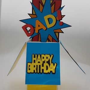 Fathers Day - Dad Birthday Pop Art Pop Up Box Cutting File