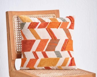 Gaia handwoven, handmade textured decorative pillow/ scatter cushion. chevron Contemporary Modern living