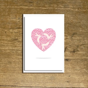 A6 Kaninchen-Throuple Polyamory Valentinstag Karte; Throuple Polyamory Jubiläumskarte; Throuple Polyamory Ich liebe dich Karte; Rosa