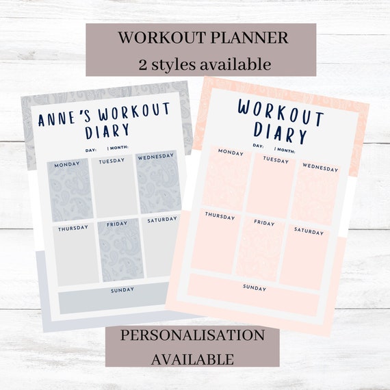 Workout Planner Weekly Digital Download Print Printable | Etsy