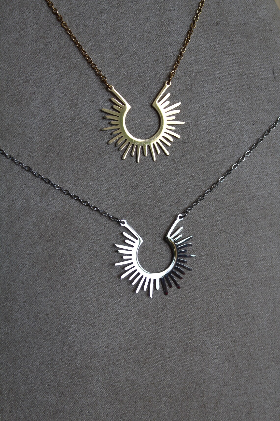 YUZNA 14K Gold Y-Halskette - Sonnenanhänger Boho Schmuck Für Damen