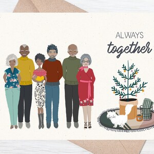 Ritratto di famiglia di cartolina di Natale personalizzata, cartolina di Natale personalizzata, cartolina personalizzata, ritratto di famiglia stampabile, stampe natalizie