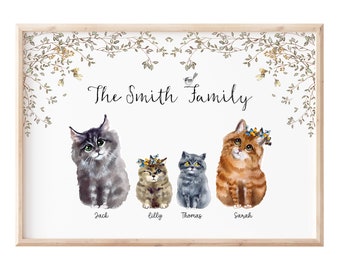 personalised cat print