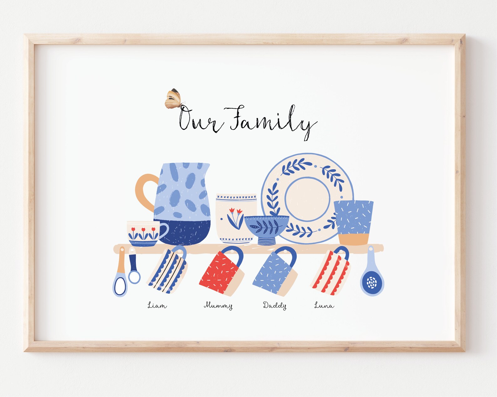 Personalised Family Print Cup Family Custom Family Portrait Etsy