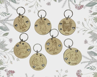 Dog Breed Keyring, Personalised Any Breed Any Name, Dog Lover Gift, Personalised Dog Keyring Christmas Gift, Secret Santa Gift