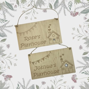 Personalised Children&#39;s Playhouse For Boys and Girls, Summer House, Tree House Sign, Plaque Garden Home, Christmas Sign Gift