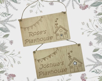 Personalised Children's Playhouse For Boys and Girls, Summer House, Tree House Sign, Plaque Garden Home, Christmas Sign Gift