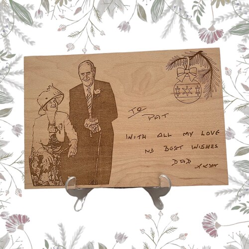Personalized Engraved Handwriting Photo Plaque: Memorial Gift