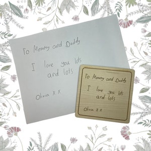 Message écrit à la main personnalisé/ Maman Papa Nan Grand-père/ Cadeau de Noël/ Cadeau d’écriture manuscrite pour/ Enseignant/ Fête des Mères Fête des Pères/ Coaster