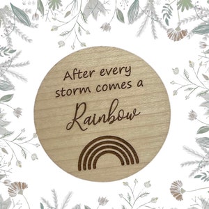 After Every Storm Comes a Rainbow, Baby Announcement Sign, Social Media Photo Prop, Engraved Baby Plaque, Baby Announcement Prop, Photo Prop