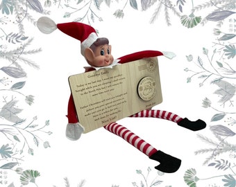 Carta de despedida de elfo personalizada, ficha de lista agradable, postal de elfo de Navidad, regalo personalizado de elfo de Navidad, accesorios de elfo travieso