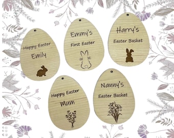 Easter Gift Tag, Personalised Easter Bunny, Easter Egg Table Favour, Easter Wooden Gift Tag, Easter Basket Tags, Personalised Easter Tags,