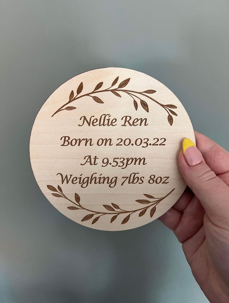 Baby Announcement Sign Engraved Baby Name Plaque Baby Etsy