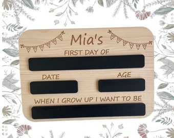 Personalised First Day Of School Chalk Board, Back To School Plaque, When I Grow Up I Want To Be Plaque, Reusable First Day Of School Plaque