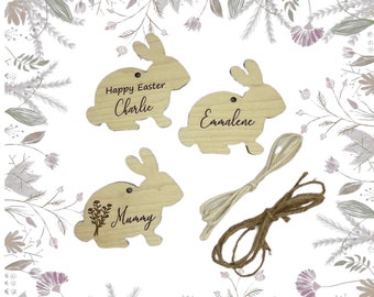 Paascadeaulabel, Gepersonaliseerde paashaas, paaseitafel gunst, paas houten cadeaulabel, paasmand tags, gepersonaliseerde paaslabels,