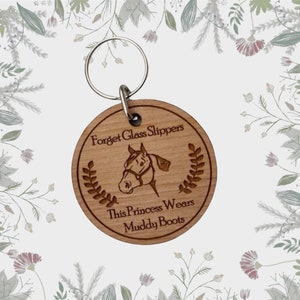 Horse Pony Engraved Wooden Keyring, Horse Riding Gift, Horse Key Ring Gift