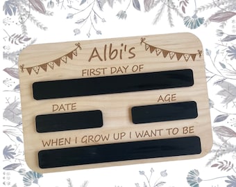 Personalised First Day Of School Chalk Board, Back To School Plaque, When I Grow Up I Want To Be Plaque, Reusable First Day Of School Plaque