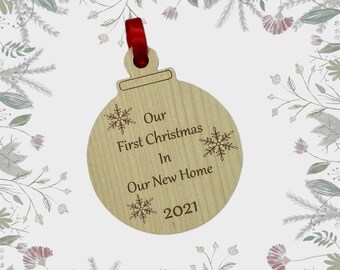 Pallina di Natale personalizzata per la nuova casa, la nostra prima pallina di Natale, regalo di Natale per la nuova casa, regalo per la nuova casa, regalo di Natale per la prima casa