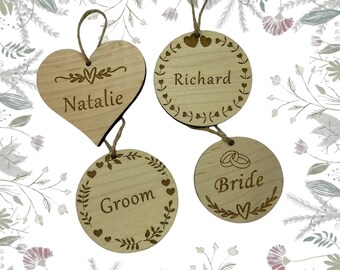 Wedding favours, wedding guest favours, personalised wedding keepsake, custom wedding, place settings