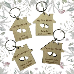 Our First Home Keyring, Moving House, Our First Home, My First Home, Wooden Gift, New Home Gift, New House, Personalised Keyring
