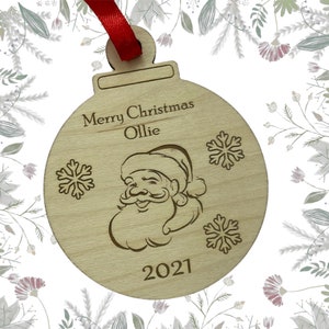 Gepersonaliseerde kerstbal voor leraren, gepersonaliseerde kerstbal voor kinderen, kerstbalcadeau, gepersonaliseerde houten kerstballen