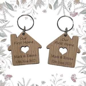 Our First Home Keyring, Moving House, Our First Home, My First Home, Wooden Gift, New Home Gift, New House, Personalised Keyring