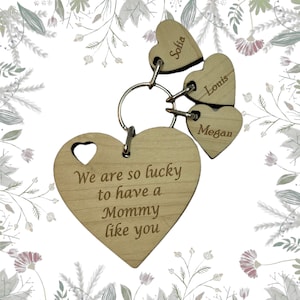 Personalised Keyring Christmas Gift For Mum, Nanny, Mummy, Birthday, Mothers Day, Keyring Mother&#39;s Day Gift, Personalised Keepsake Gift