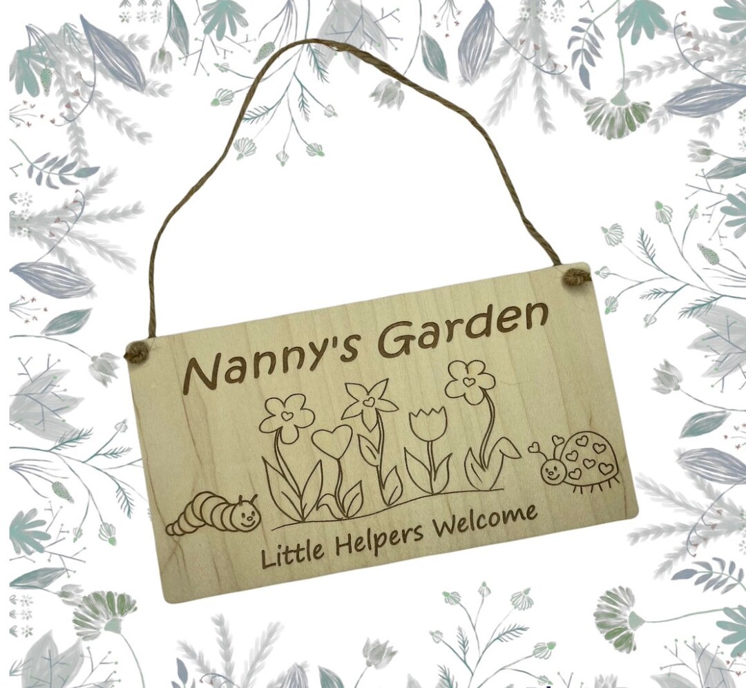 【おまとめ】 【Little Nanny・Season’s Greeting】 Nanny's Garden Sign, Little Helpers Welcome Plaque, Nanny's Garden
