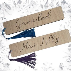 Personalised Wooden Bookmark, Book Lover Reading Gift, Teachers Gift, Mothers Day Gift, Thank You Present