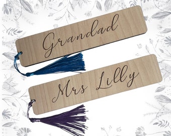 Personalized Maple Wood Bookmark: Engraved Book Lover Gift