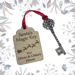 Santa&#39;s Key, Personalised Santa Key, Christmas Key, Magic Key, Personalised Santa&#39;s Magic Key.