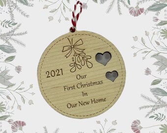 Pallina di Natale personalizzata per la nuova casa, la nostra prima pallina di Natale per la casa, regalo di Natale per la nuova casa, regalo per la nuova casa, regalo di Natale per la prima casa