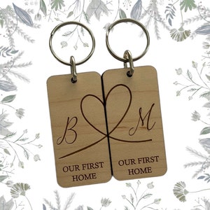 Our First Home Keyring, Moving House, Our First Home, My First Home, Wooden Gift, New Home Gift, New House, Personalised Keyring