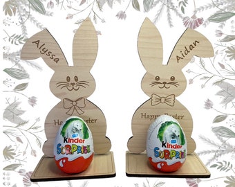 Personalised Engraved Easter Bunny Chocolate Egg Holder Plaque, Children's Easter Gifts, Personalised Easter Bunny Gift