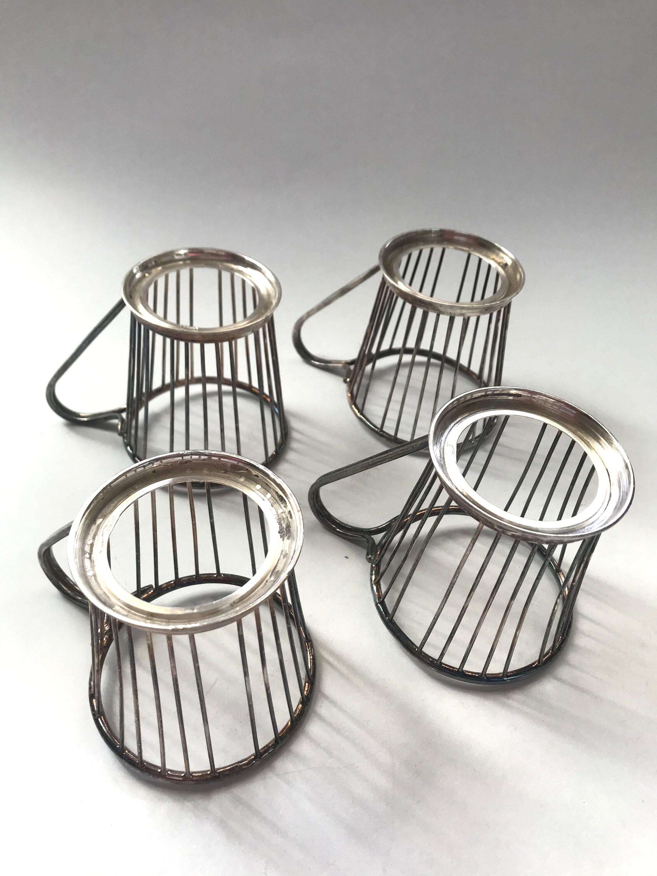 Vintage Sterling Silver Cup Holders Glasses Cristofoli Set 4 Etsy