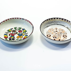 Vintage Art Trinket Dish Enamel Hand Drawn Moissiadis