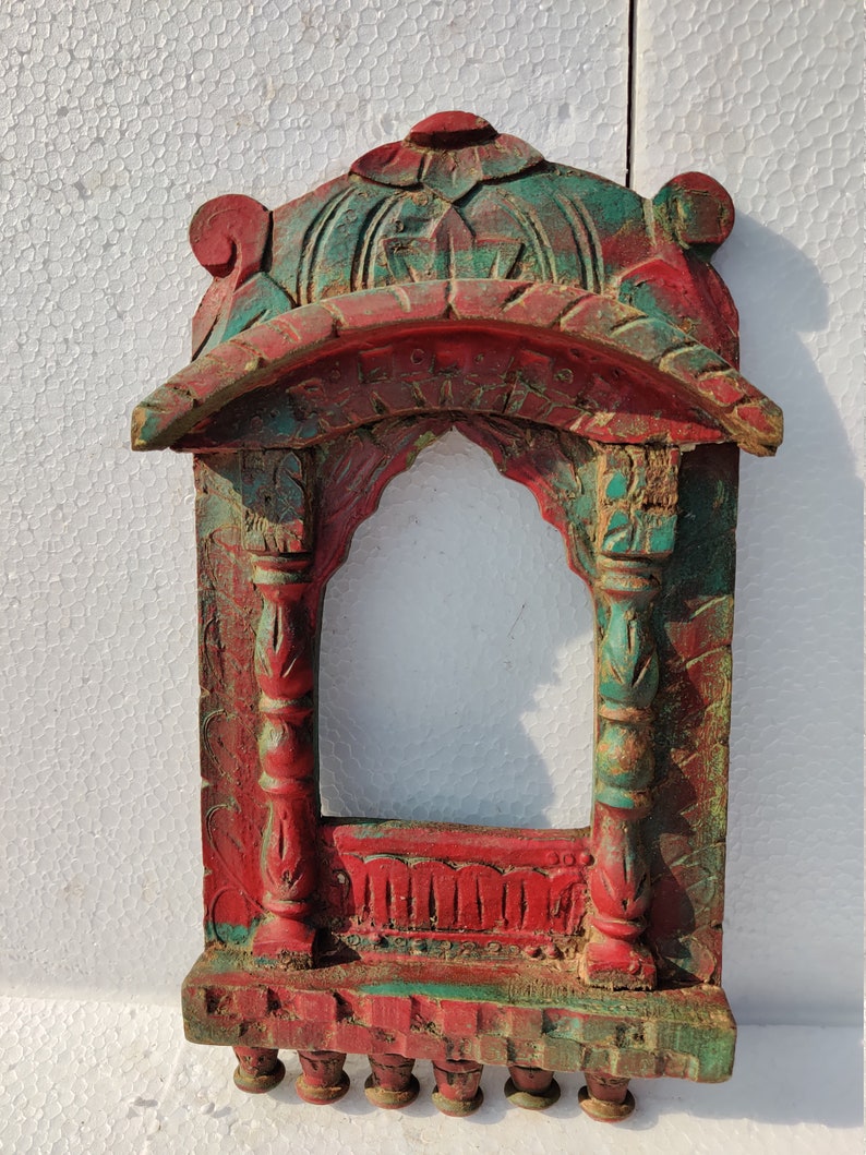Wooden Hand Painted Jharokha window Indian jharokha photo frame hand painted doorOriginal Antique Hand painted Indian furniture jharokha
